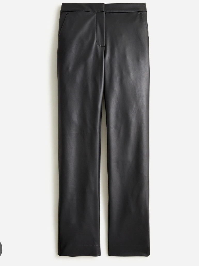 J. Crew Black Faux Leather Straight Leg Pants